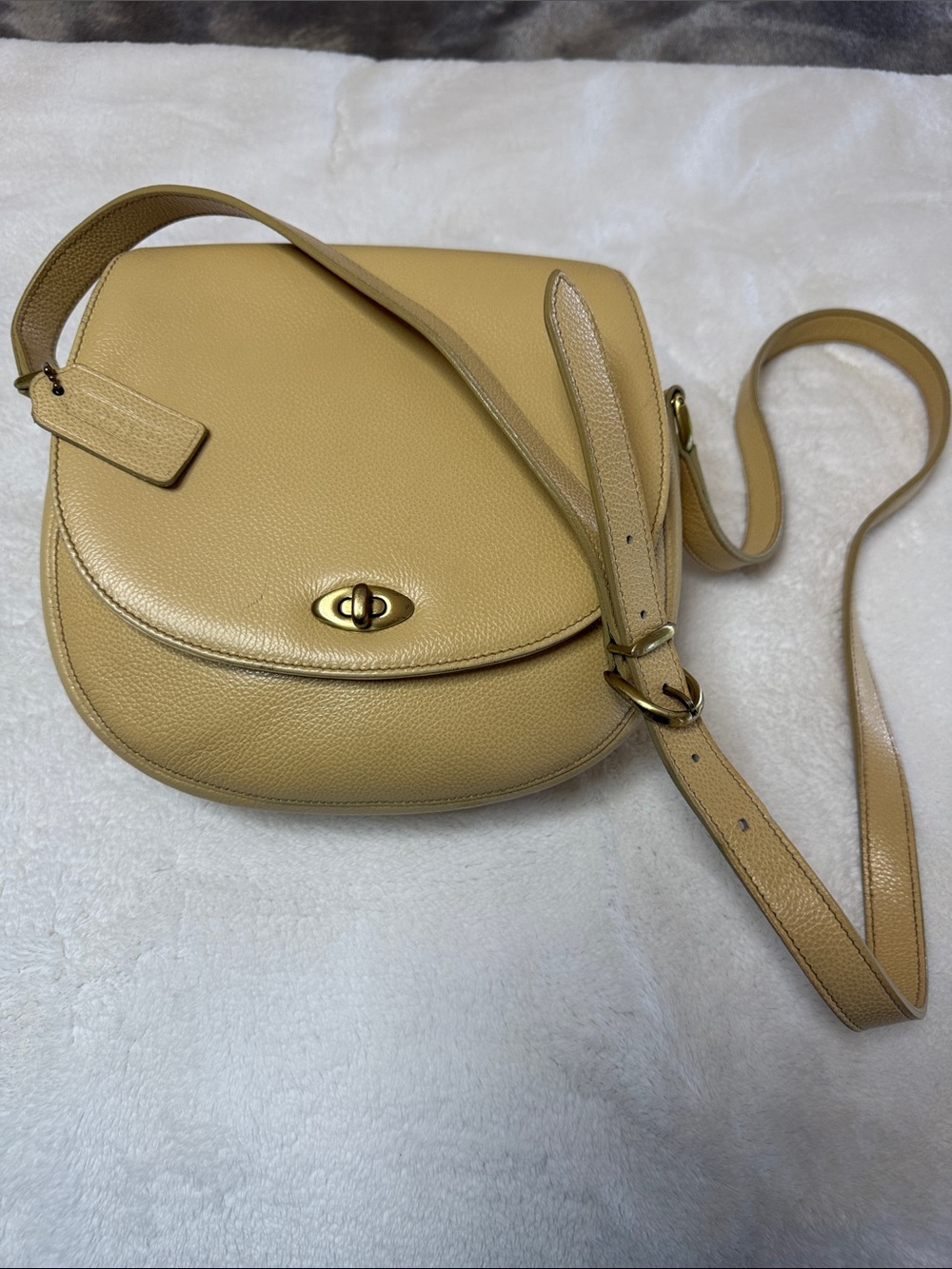 Coach Madison Carlyle Caviar Grained Saddle Crossbody in Butterscotch Spring1996